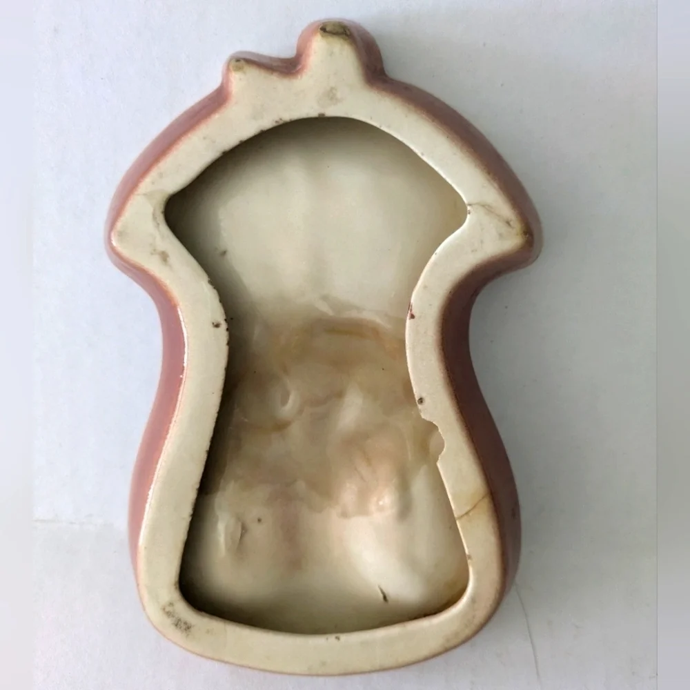 MCM Vintage Mushroom Spoon Rest. Brown And Yellow